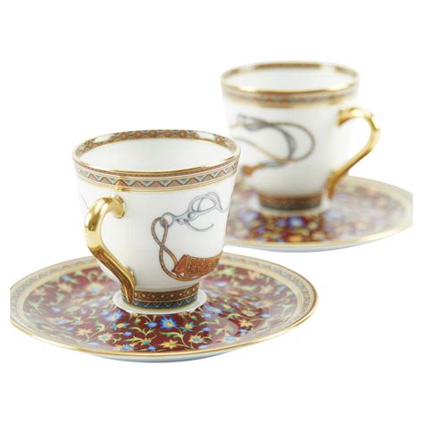 Hermes Cheval d' Orient Coffee Cup and Saucer Set 